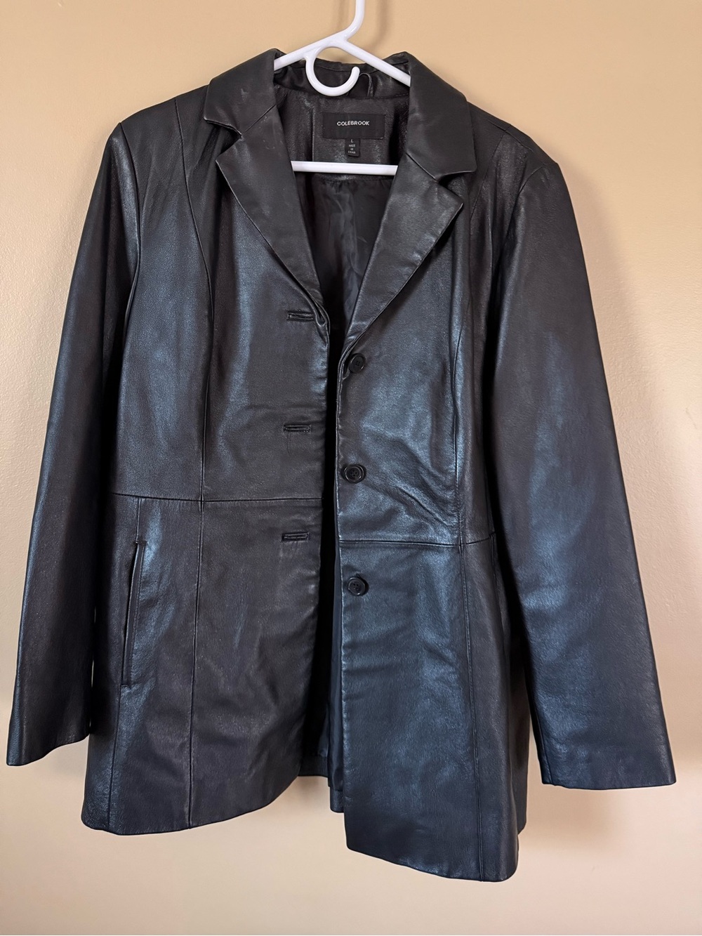 Colebrook Genuine Leather Blazer Black Jacket Women’s L Vintage 90s